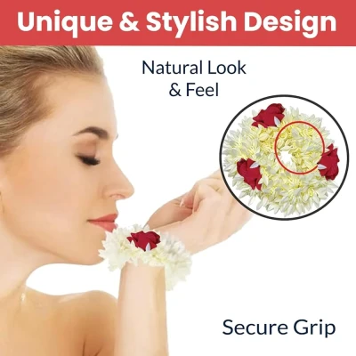Artificial Gajra Rose Hair Rubber Band Women Bridal Accessories secondary