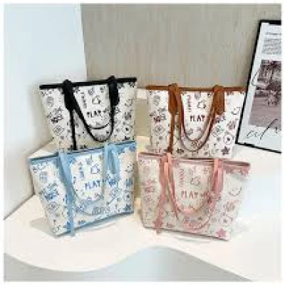 Trendy Large Capacity Tote Bag Printed Temperament Computer Bag