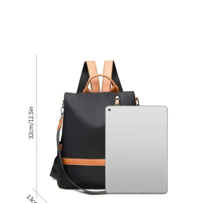 Women's fashionable black Oxford backpack, a versatile suitable for travel Bags secondary