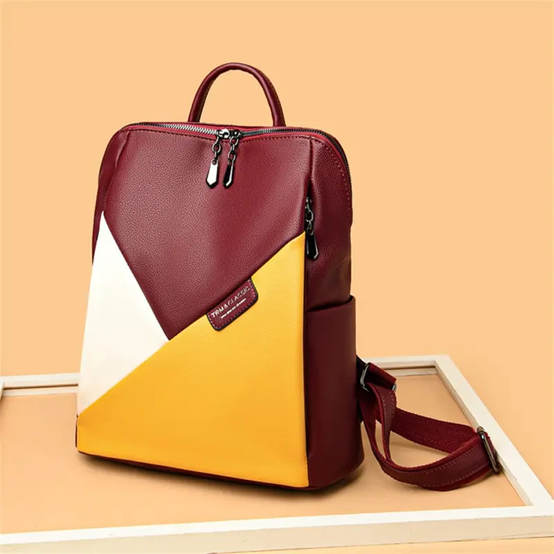High Capacity PU Leather Anti Theft Female Backpacks Travel Women Handbag for Lady Business Multifunction Waterproof Shoulder Bag